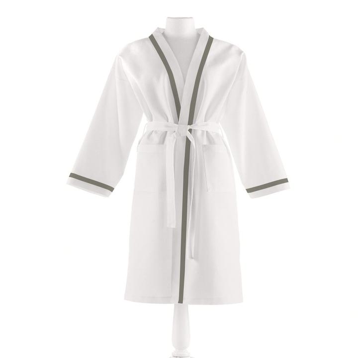 PEACOCK ALLEY PIQUE BATHROBE PLATINUM
