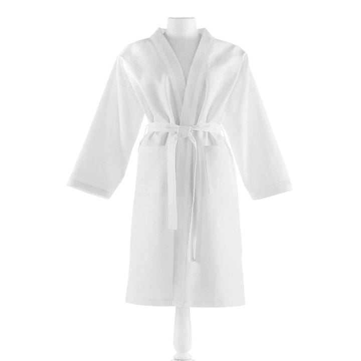 PEACOCK ALLEY PIQUE BATHROBE WHITE