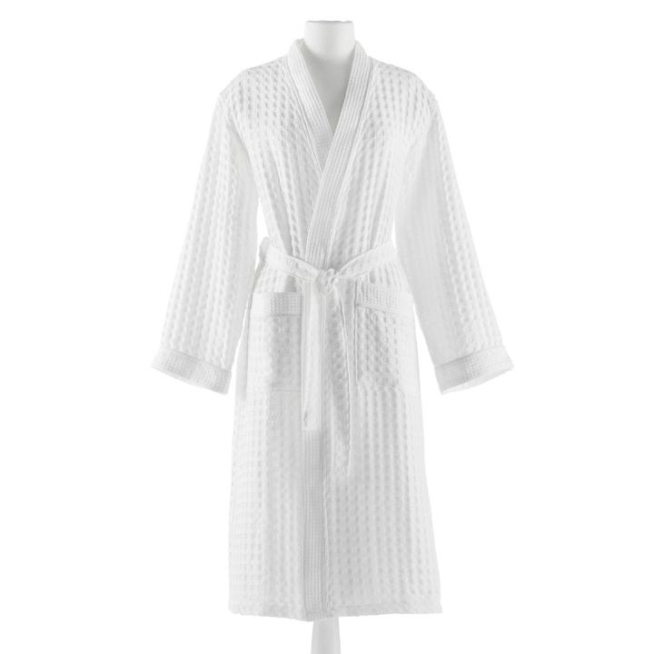 PEACOCK ALLEY WAFFLE ROBE WHITE
