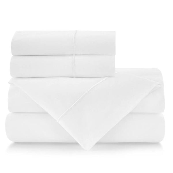 PEACOCK ALLEY SOPRANO EMBROIDERED SATEEN SHEET SET  WHITE