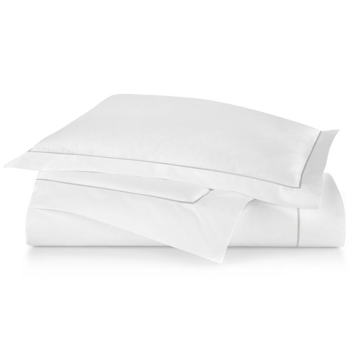 PEACOCK ALLEY BOUTIQUE EMBROIDERED PERCALE DUVET COVER  FLINT