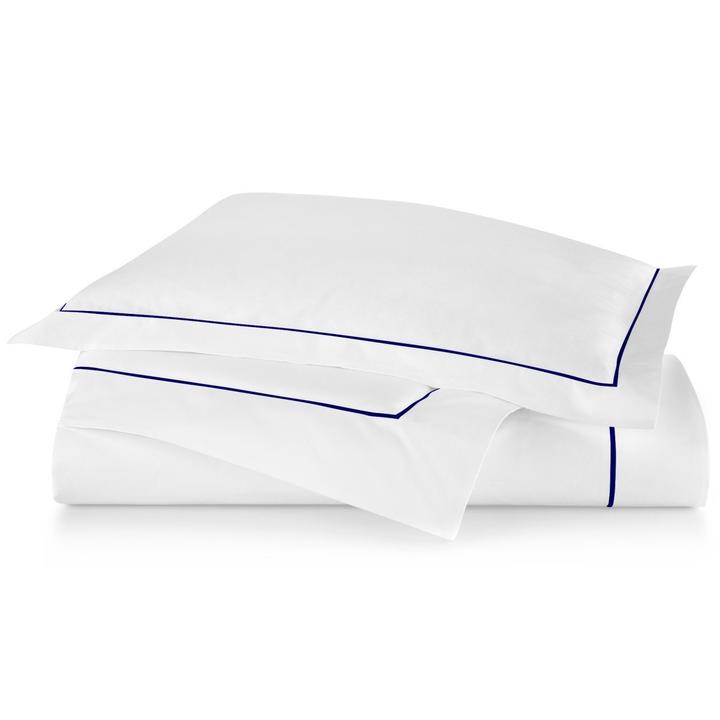 PEACOCK ALLEY BOUTIQUE EMBROIDERED  PERCALE DUVET COVER  MIDNIGHT
