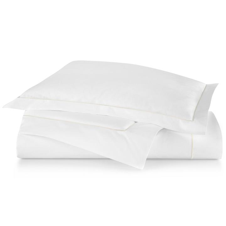 PEACOCK ALLEY BOUTIQUE EMBROIDERED PERCALE DUVET COVER  PEARL