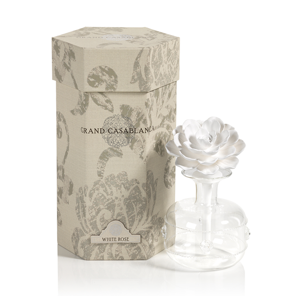 GRAND CASABLANCA PORCELAIN DIFFUSER:  WHITE ROSE