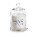 APOTHECARY GUILD SCENTED JAR CANDLE WITH GLASS DOME:  WHITE ROSE