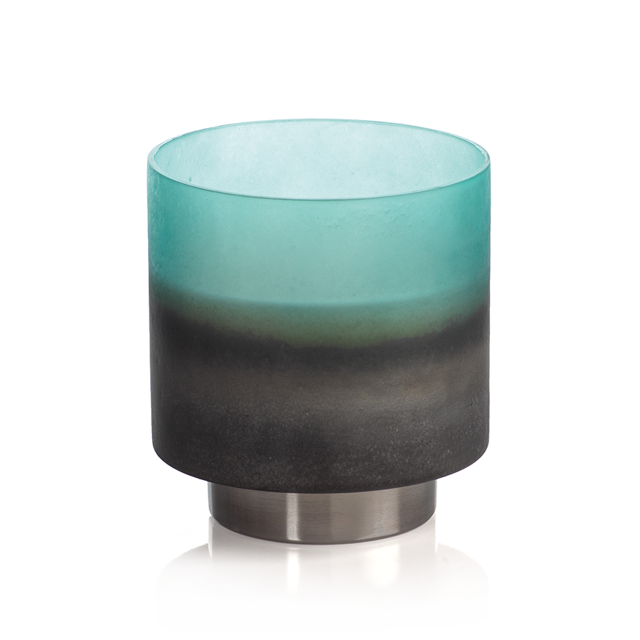 CORTINA SCENTED CANDLE - TWO TONE -LARGE...TURQUOISE: SUNSET BEACH