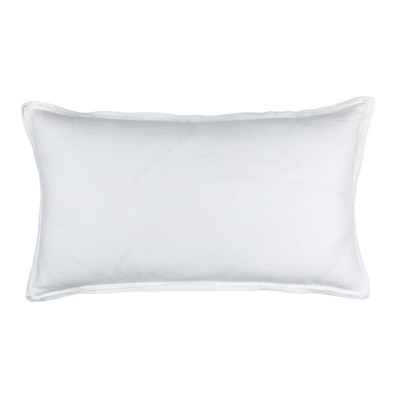 BLOOM KING DOUBLE FLANGE PILLOW WHITE LINEN 20X36 (INSERT INCLUDED)