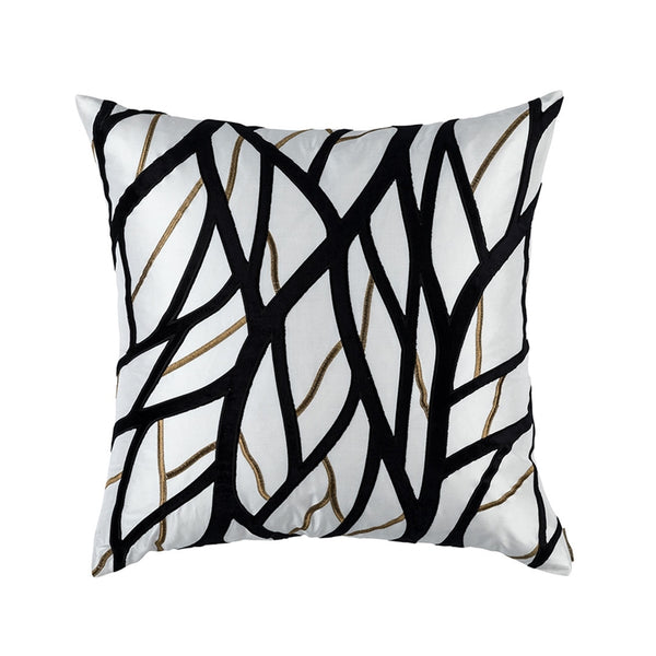 TWIG EUROPEAN PILLOW IVORY / GOLD / BLACK 28X28 (INSERT INCLUDED)