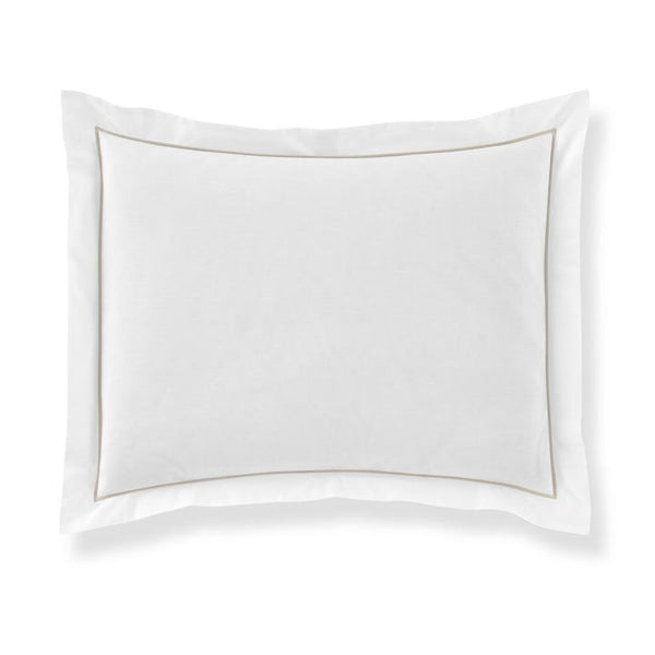 PEACOCK ALLEY BOUTIQUE EMBROIDERED PERCALE SHAM  LINEN
